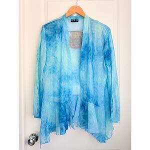 Connie's‎ Moon Light Jacket Womens Small Trapeze Textured Artsy Lagenlook Sheer